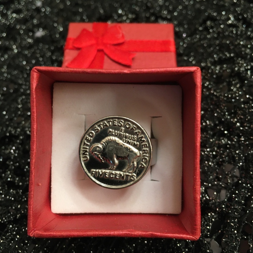 Buffalo stainless steel ring. Size 6